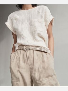 Madewell Women’s Lightspun Renwood Button Back Top Cream Medium